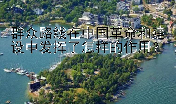 群众路线在中国革命和建设中发挥了怎样的作用？